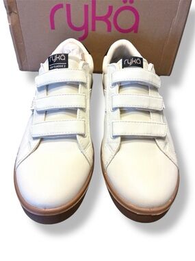 🤍 Ryka Viv Classic 2 White Sneakers Gum Sole Hook & Loop Women’s 9.5W NIB